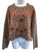 Altuzarra Size XS Gray, Red, Cream Cashmere Metallic Thread Floral Knit Sweater Gray, Red, Cream / XS