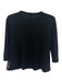 Minnie Rose Size XS Black Cashmere 3/4 Sleeve Knit Ribbed Detail Sweater Black / XS