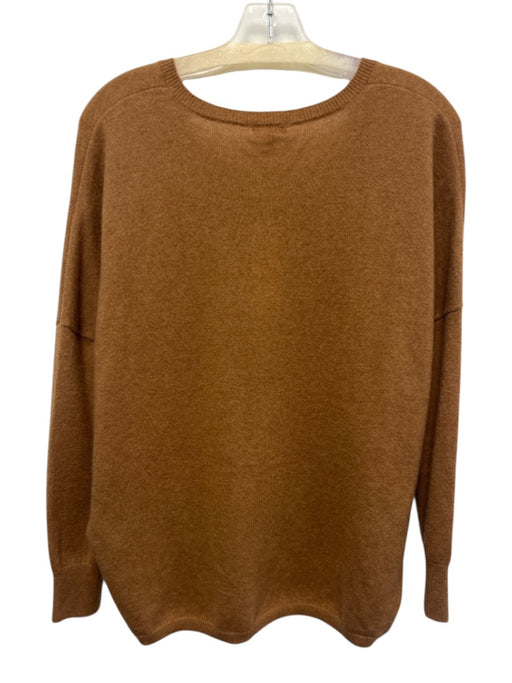 Minnie Rose Size XS/S Warm Brown Cashmere 3/4 Sleeve Knit V Neck Sweater Warm Brown / XS/S