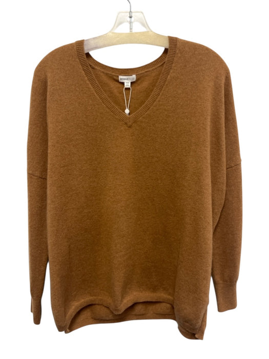 Minnie Rose Size XS/S Warm Brown Cashmere 3/4 Sleeve Knit V Neck Sweater Warm Brown / XS/S