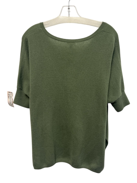 Minnie Rose Size XS/S Moss Green Cashmere Short Sleeve V Neck Knit Sweater Moss Green / XS/S