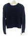 Vince Size XS Navy Blue Cotton & Nylon Long Sleeve Loose Knit V Neck Sweater Navy Blue / XS