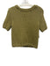 Co Size S Split Pea Green Cotton & Nylon Short Sleeve Chunky Knit Sweater Split Pea Green / S