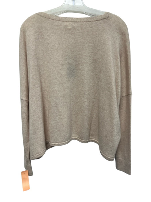 Minnie Rose Size XS/S Cream Beige Cashmere Long Sleeve Ribbed Detail Sweater Cream Beige / XS/S