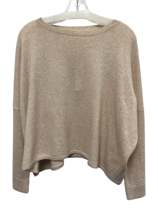 Minnie Rose Size XS/S Cream Beige Cashmere Long Sleeve Ribbed Detail Sweater Cream Beige / XS/S