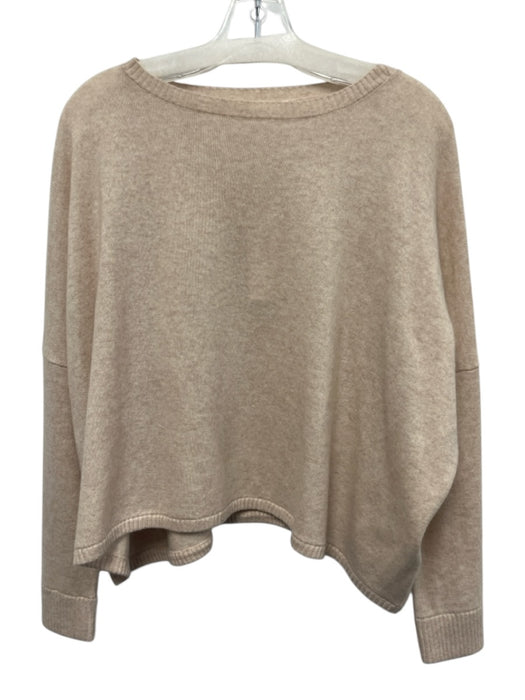 Minnie Rose Size XS/S Cream Beige Cashmere Long Sleeve Ribbed Detail Sweater Cream Beige / XS/S
