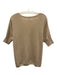Minnie Rose Size XS/S Cream Beige Cashmere Short Sleeve V Neck Knit Sweater Cream Beige / XS/S
