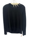 Akris Punto Size 2 Black & Beige Virgin Wool Long Sleeve Whipstitch Sweater Black & Beige / 2