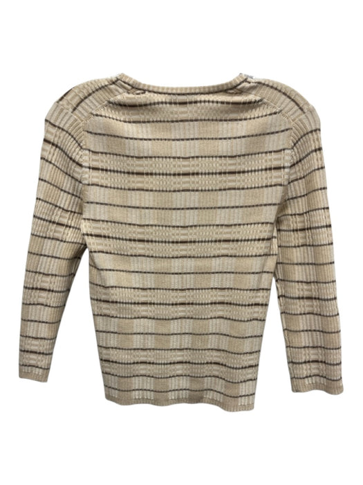 Vince Size XS Beige, White, Brown Cotton, Wool & Cashmere 3/4 Sleeve Sweater Beige, White, Brown / XS