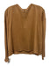 Eileen Fisher Size XXS Camel Brown Linen & Cotton 3/4 Sleeve Knit Wide Neck Top Camel Brown / XXS