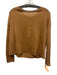 Eileen Fisher Size XXS Camel Brown Linen & Cotton 3/4 Sleeve Knit Wide Neck Top Camel Brown / XXS