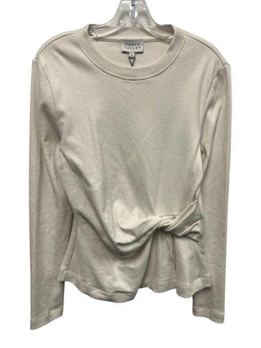 Tanya Taylor Size S Cream White Organic Cotton & Elastane Long Sleeve Top Cream White / S