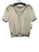 Naadam Size XS Cream White & Black Cashmere Short Sleeve Blanket Stitch Sweater Cream White & Black / XS