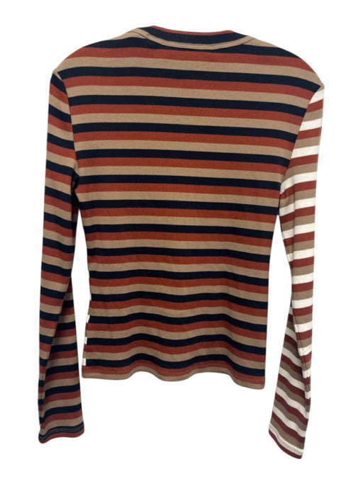 Veronica Beard Size S Brown, orange, Blue Cotton & Elastane Long Sleeve Top Brown, orange, Blue / S