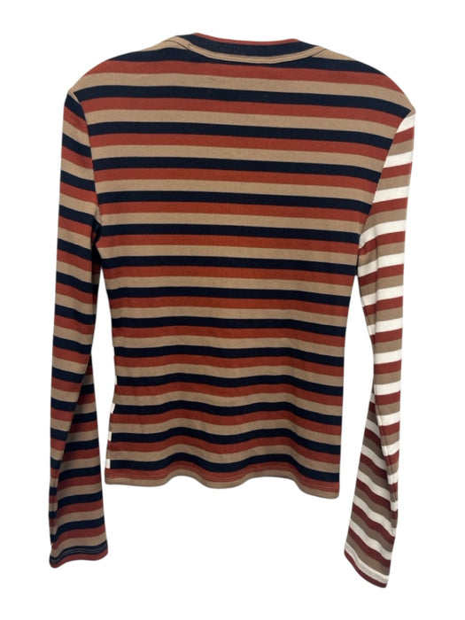 Veronica Beard Size S Brown, orange, Blue Cotton & Elastane Long Sleeve Top Brown, orange, Blue / S