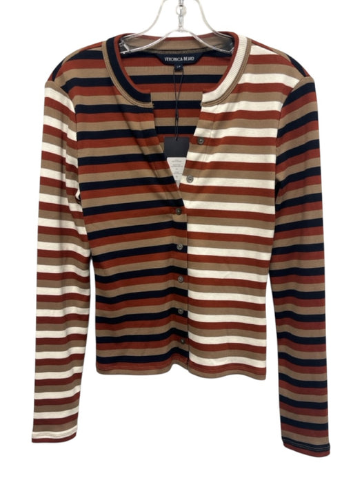 Veronica Beard Size S Brown, orange, Blue Cotton & Elastane Long Sleeve Top Brown, orange, Blue / S