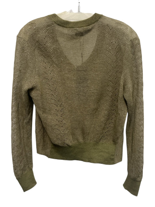 Veronica Beard Jeans Size XS Green & Beige Linen & Nylon Long Sleeve Sweater Green & Beige / XS