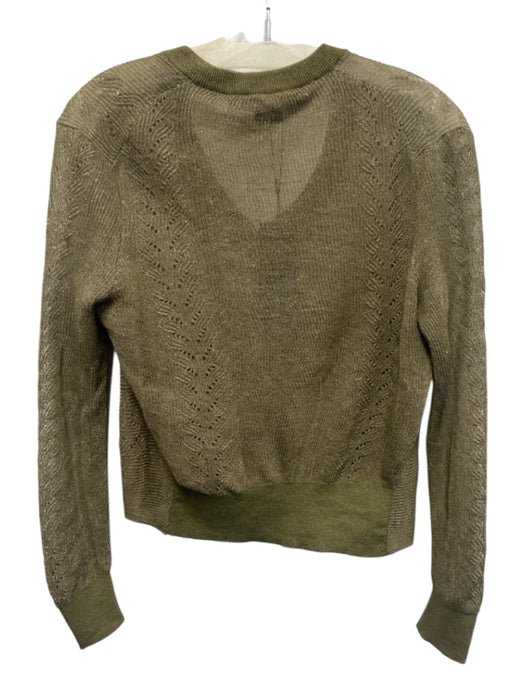 Veronica Beard Jeans Size XS Green & Beige Linen & Nylon Long Sleeve Sweater Green & Beige / XS