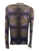 Happy Sheep Size XS Green & Purple Viscose & Polyester Long Sleeve Mock Neck Top Green & Purple / XS