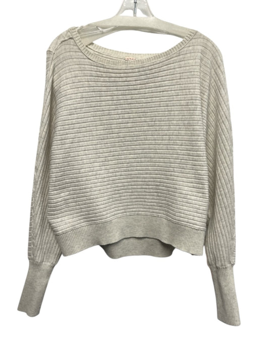 Free People Size XS Beige Gray Polyester & Polyamide Long Sleeve Sweater Beige Gray / XS
