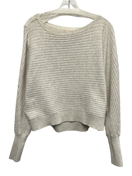 Free People Size XS Beige Gray Polyester & Polyamide Long Sleeve Sweater Beige Gray / XS