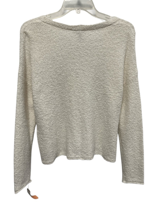 Eileen Fisher Size XXS Off White Cotton & Cashmere Boucle V Neck Sweater Off White / XXS