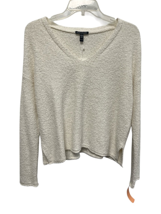 Eileen Fisher Size XXS Off White Cotton & Cashmere Boucle V Neck Sweater Off White / XXS