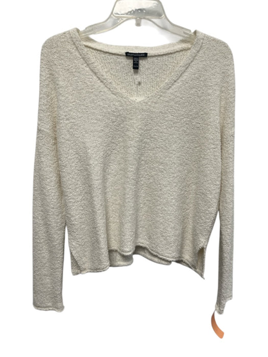 Eileen Fisher Size XXS Off White Cotton & Cashmere Boucle V Neck Sweater Off White / XXS