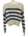 Splendid Collection Size XS Cream & Blue Cotton Long Sleeve Stripe Knit Sweater Cream & Blue / XS