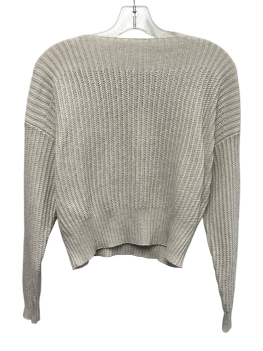 Splendid Collection Size XS Cream Cotton Long Sleeve Knit Wide Neck Sweater Cream / XS
