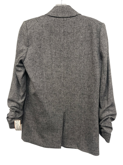 Veronica Beard Size 0 Black & White Polyester & Wool Blend Herringbone Jacket Black & White / 0