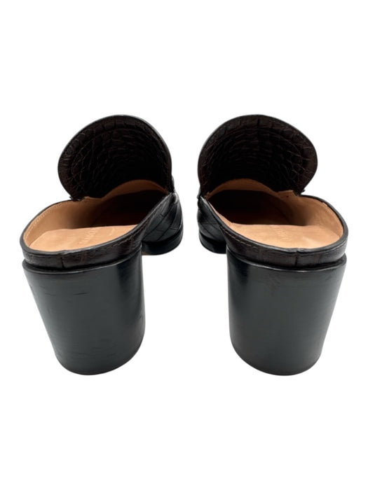 Bottega Veneta Shoe Size 36 Dark Brown Embossed Leather Square Toe Slip On Mules Dark Brown / 36