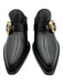 Stuart Weitzman Shoe Size 6.5 Black Leather Gold Buckle Pointed Almond Toe Mules Black / 6.5