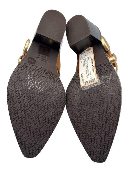 Stuart Weitzman Shoe Size 6.5 Brown Leather Gold Buckle Pointed Almond Toe Mules Brown / 6.5