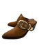 Stuart Weitzman Shoe Size 6.5 Brown Leather Gold Buckle Pointed Almond Toe Mules Brown / 6.5