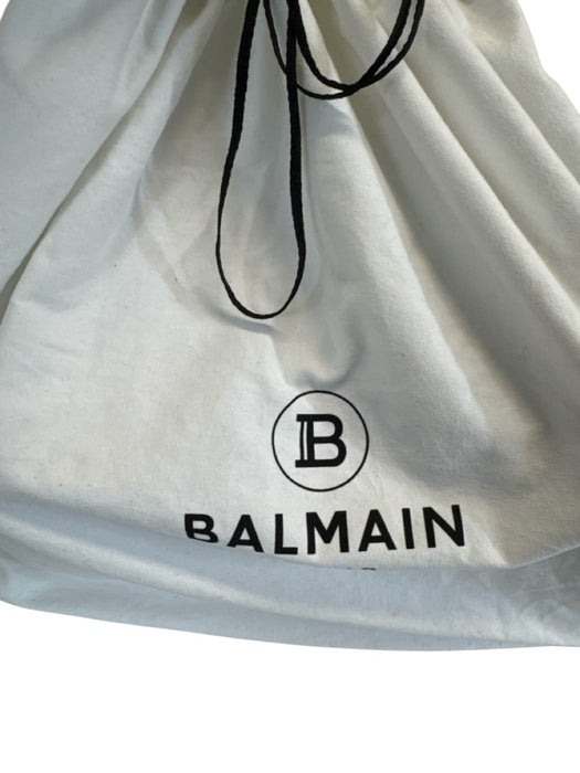 Balmain Black Croc Embossed Leather Gold hardware Magnetic Close Buckle Bag Black / M/L