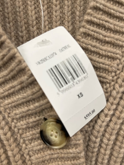 Nanushka Size XS Beige Wool & Cashmere Ribbed Knit Button Front Cardigan Sweater Beige / XS