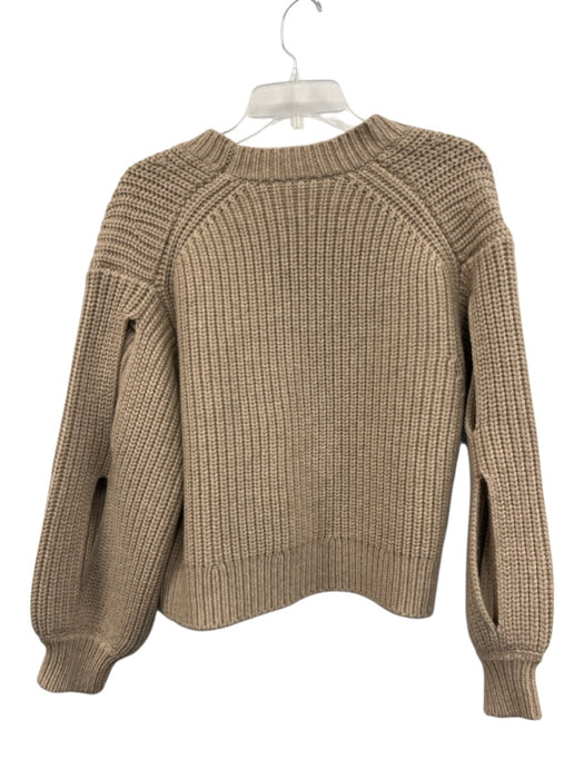 Nanushka Size XS Beige Wool & Cashmere Ribbed Knit Button Front Cardigan Sweater Beige / XS