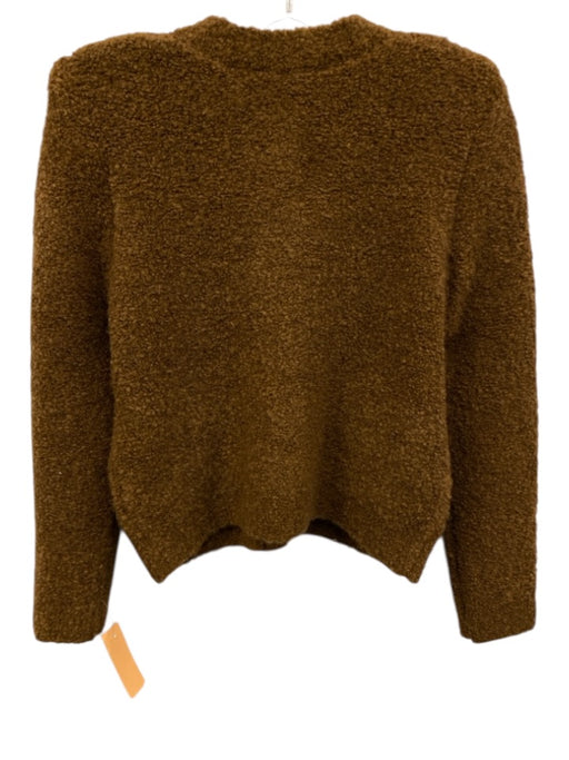 Frame Size XXS Brown Acrylic Blend Boucle Shoulder Pads Button Front Sweater Brown / XXS