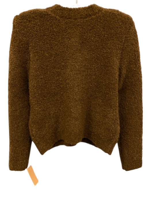 Frame Size XXS Brown Acrylic Blend Boucle Shoulder Pads Button Front Sweater Brown / XXS