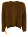 Frame Size XXS Brown Acrylic Blend Boucle Shoulder Pads Button Front Sweater Brown / XXS
