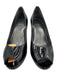 Stuart Weitzman Shoe Size 6.5 Black Leather Upper Patent Peep Toe Mid Heel Pumps Black / 6.5