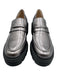 Stuart Weitzman Shoe Size 6.5 Gunmetal Silver Leather Upper Lug Sole Loafers Gunmetal Silver / 6.5