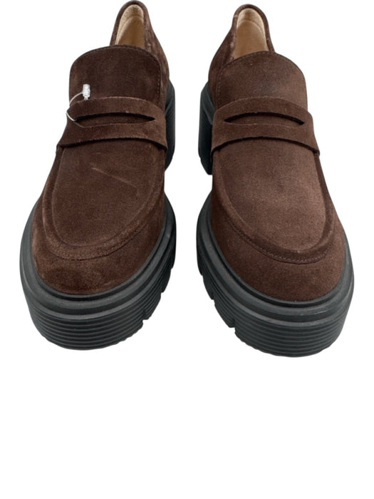Stuart Weitzman Shoe Size 6.5 Dark Brown Leather Upper Lug Sole Penny Loafers Dark Brown / 6.5