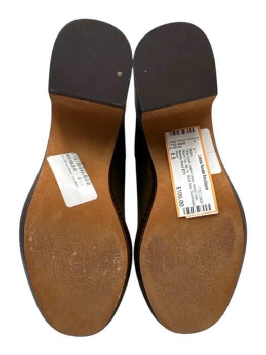 Vince Shoe Size 6.5 Olive Green Leather Upper Wood Sole Round Toe Slip On Mules Olive Green / 6.5