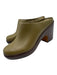 Vince Shoe Size 6.5 Olive Green Leather Upper Wood Sole Round Toe Slip On Mules Olive Green / 6.5