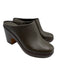 Vince Shoe Size 6.5 Deep Green Leather Upper Wood Sole Round Toe Slip On Mules Deep Green / 6.5