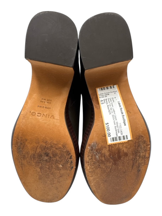 Vince Shoe Size 6.5 Deep Green Leather Upper Wood Sole Round Toe Slip On Mules Deep Green / 6.5
