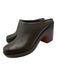 Vince Shoe Size 6.5 Deep Green Leather Upper Wood Sole Round Toe Slip On Mules Deep Green / 6.5