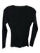 Milly Size P Black & Gold Viscose Blend Ribbed Knit Surplice Hammered Sweater Black & Gold / P